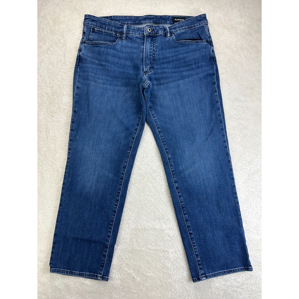 Bonobos Straight Fit Jeans Mens 35x30 Blue Denim Stretch Everyday Medium Wash